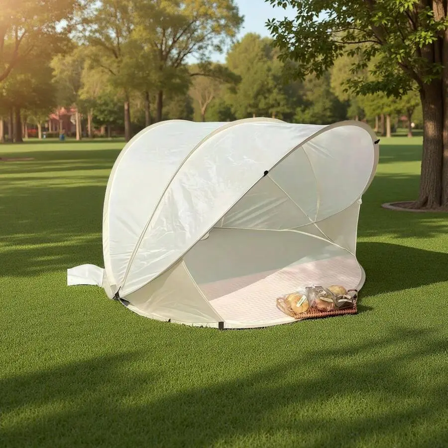 2-3 Person Instant Setup Camping Tent - One-Second Quick Deployment, Lightweight Portable Outdoor Shelter With Rainfly, UV & Wind Protection For Camping, Beach, Backpacking - Easy Setup Button-Like Mechanism