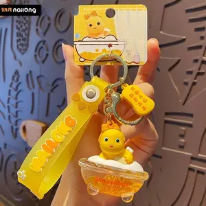 Nailong Bubble Bathtub Drifting Bottle Milk Dragon Keychain Cartoon Cute Backpack Doll Keychain Giving Girlfriend Birthday Gift