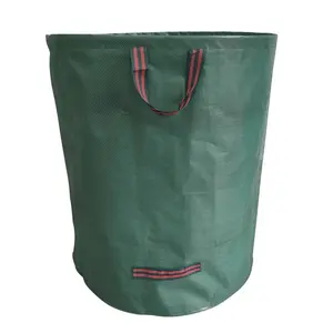 80 Gallon Garden Trash Bag, 300L Reusable, Foldable Heavy Duty Durable Industrial Fabric, with Handles, for Gardening Leaf Collection, Garden Tool