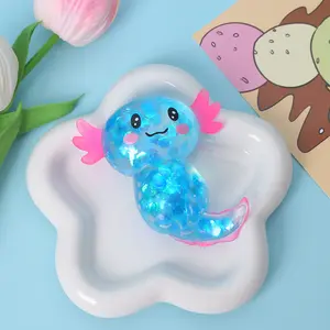 Super good-looking stress relieving tool cartoon sequins salamander pinch music malt sugar decompression toy for students, office workers to release stress, force control pinch