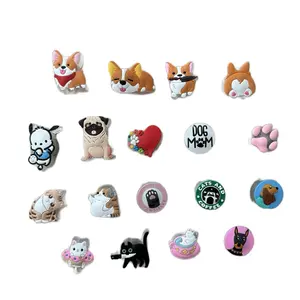 Light Up LED Shoe Charms Dog Cat Designs for Festive Crocs Accessories Kawaii Corgi Touch Soft PVC Silicone 3 Modes Auto Shut Off Long Lasting Battery Ideal for Crocs Shoes Footwear Decor Party Favors Bedroom Bathroom Halloween Thanksgiving Christmas