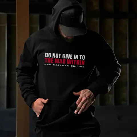PTSD Awareness Veteran Shirt "Do Not Give In To The War Within" End Veteran Suicide Graphic Tee Men, Tactical Graphic