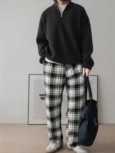 Men’s Plus Size Plaid Pajama Pants, Comfortable Soft & Stylish Sleepwear, Perfect for Relaxing at Home, Ideal for All Seasons