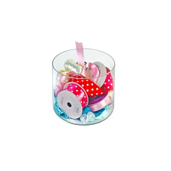 Azar Displays Clear Acrylic Cylinder, Plastic Round Container and Riser, 4"W x 4"H