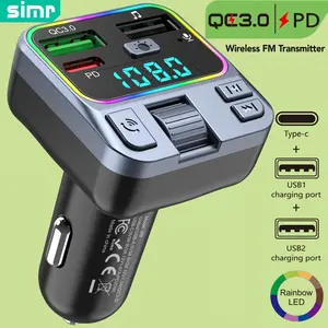 Upgrade Your Car Audio System with this Car MP3 Player FM Transmitter QC3.0 PD 20W Dual USB Fast Car Charger Wireless Car Charger And Fm Transmitter With Hands-free Call Rapid Charging, Type C Charging