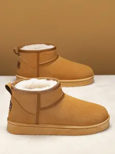 Men's Outdoor Snow Boots High-End Thick Cotton Large Size High Top Shoes Winter New Fleece Lined Warm Snow Boots Footwear