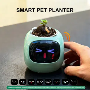 【FaddishDeal】Smart pets, flowerpots for guided plant care, cute virtual digital companions, neat desktop gifts. Home Houseplant Automation Springtok Flora Grow.