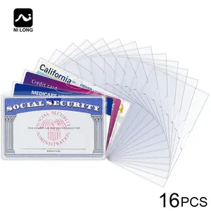 16PCS New Medicare Card Holder Protector Sleeves, Clear PVC Water Resistant for New Medicare Cards, Business Cards, Social Security Card Protector, Horizontal