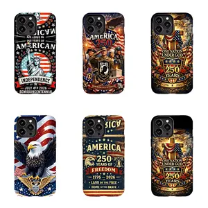 US 250th Anniversary Phone Case Set, 6 Designs 1776-2026 Patriotic Covers for iPhone 17/16/15/14/13/12/11 Pro Max/Plus & Samsung Galaxy S23-S25, Gift for American Patriots & Veterans