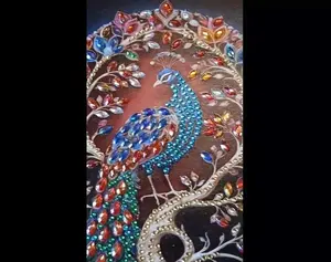 Unique Peacock Journal Diary Sketch Notebook Handcrafted Rhinestones