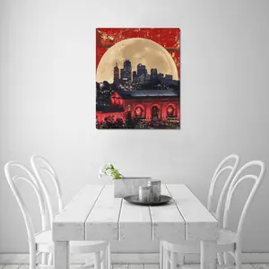 KC Moon Series Limited Edition Map Print 20"x24" Framed Artwork for Room Decoration & Christmas Gift Made in USA