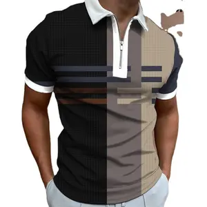 Kyn Apparel Mens Sport Knitted Short Sleeve Polo Shirt 3d Printing High Quality Hot Selling Men's Wear