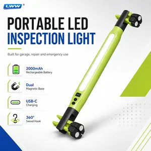LWW Magnetic Under Hood LED Work Light, 2000mAh Rechargeable Mechanic Light Bar with Hooks for Car Repair, Gift for Dad or Husband