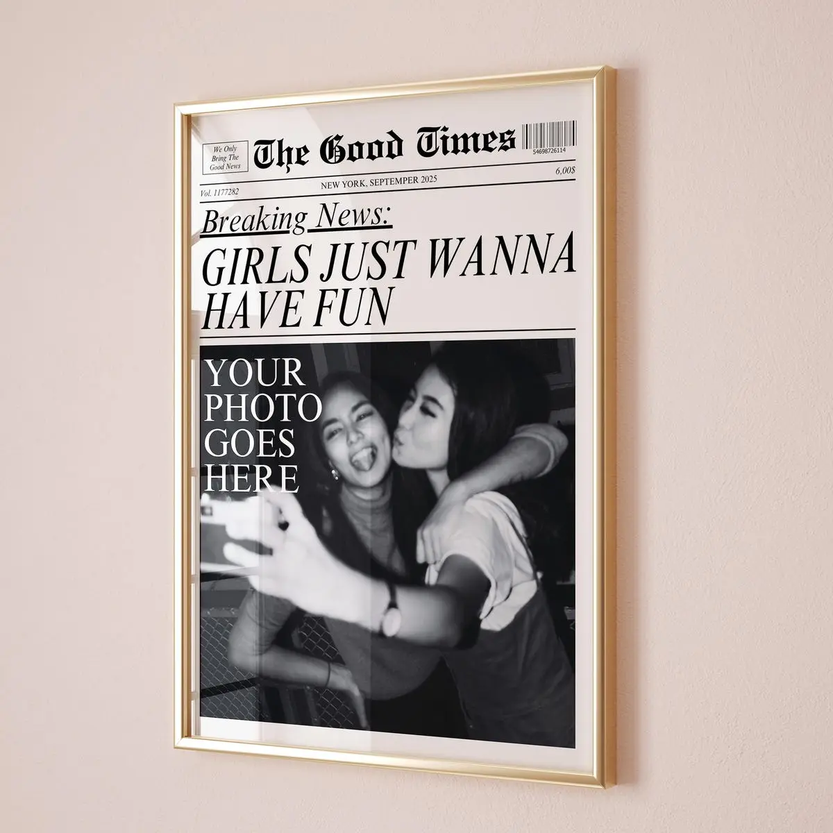 Custom Newspaper Photo Print | Best Friends Gift , Unframed Print Only