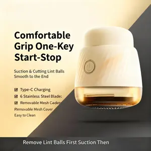 Fabric Shaver, Lint Remover Rechargeable, Electric Portable Sweater Defuzzer with 3 Speeds, 6 Leaf Blades, Remove Pilling for Clothes, Furniture, Sweater, Couch, Blanket