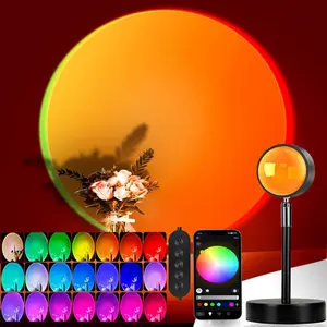 LED Sunset Lamp Projector,Multicolor Changing with USB Port,Sunset Light 180?Rotation for Room Decor,Sunset Lamp for Bedroom,Photography Party, Live, for Halloween, Christmas