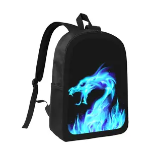 Blue Dragon School Backpack for Teens & Adults - Large Capacity Lightweight Bookbag with Adjustable Straps, Heavy-Duty Zipper Closure & Chain-Reinforced, Bold Blue Dragon Print, Suitable for School, Travel, Games, Unisex Daily Use, for Teenager