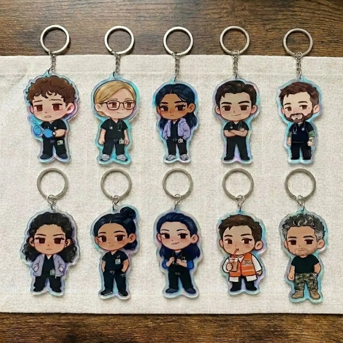 The Pitt Whitaker Dana King Inspired Keychain Charm, Pitt Robby Fan Art Keychains