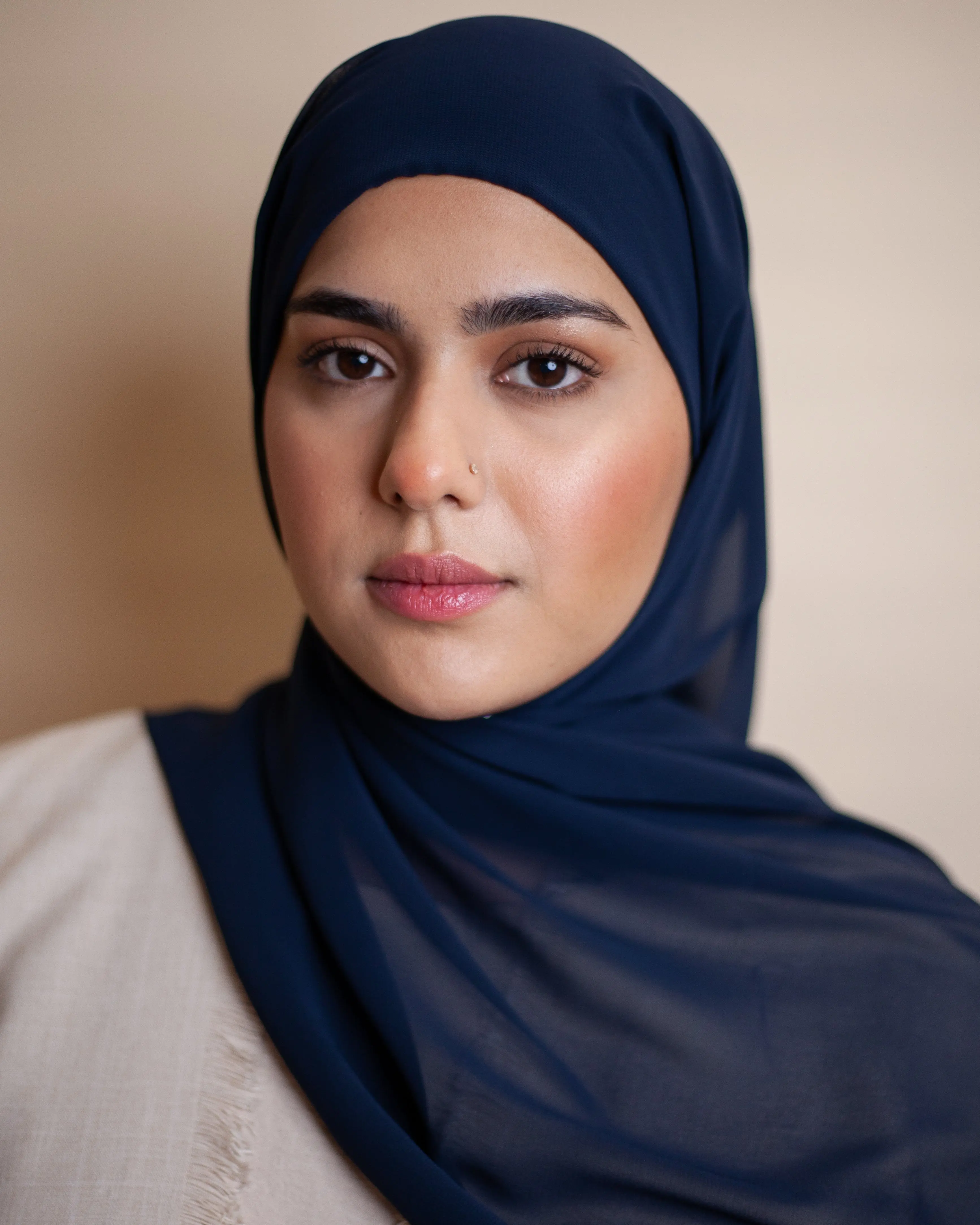 Ready-to-Wear Korean Chiffon Hijab — Navy Blue