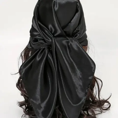 Women's Solid Color Satin Scarf, Fashionable Soft Scarf for Daily Wear, Casual Versatile Scarf for Women & Girls, Fashion Hair Scarves, Versatile Headscarf, Fashion Shawl Wrap