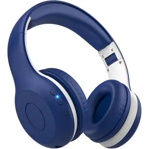 K2   Headphones,  Headphones with Volume Limited, 40H Playtime, Built-in Mic, Stereo Sound, Foldable Over-Ear Headphone for School/Travel/iPad/Tablet, Blue