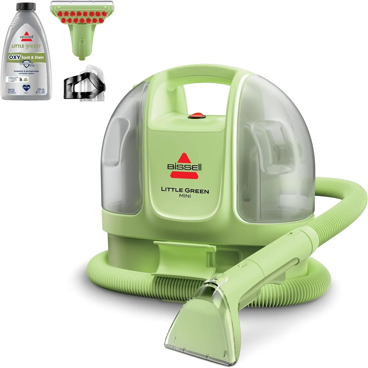BISSELL Little Green Mini Portable Carpet & Upholstery Cleaner with HydroRinse Tool & 4" Stain Tool for Car & Pet Stains, Tea Green, 4075