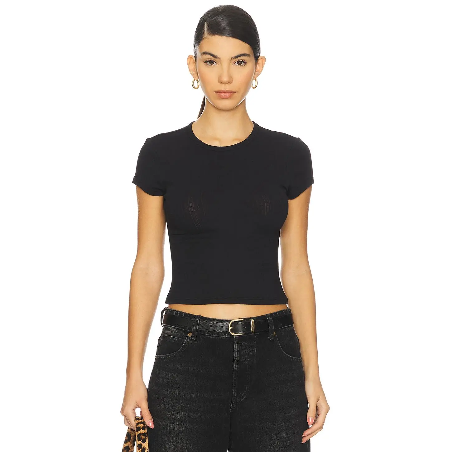 Free People x Intimately FP Wait A Minute Baby Tee In Anthracite