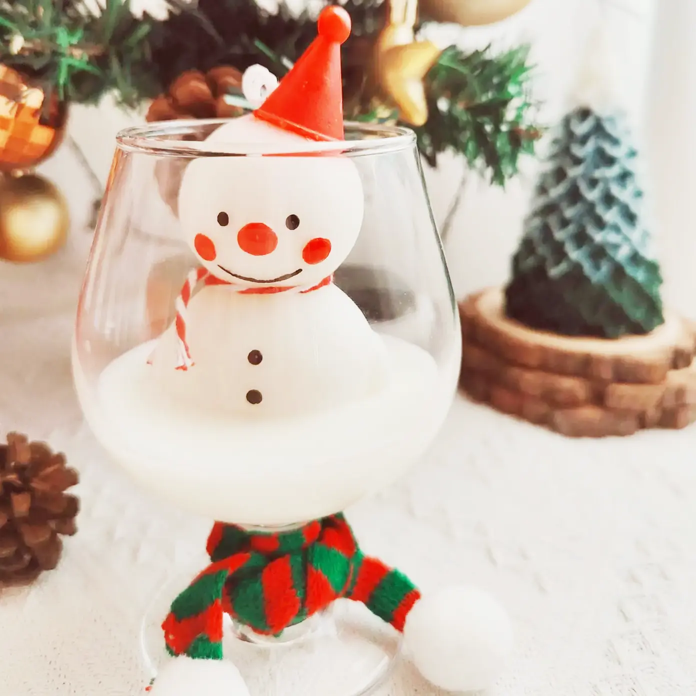 Christmas Snowman and Christmas Tree Candle