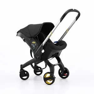 Portable Reversible Baby Stroller - foldable design, adjustable backrest angle, equipped with a sturdy metal frame, compact structure for easy travel; supports pairing with infant carrier car seats to meet daily use and outdoor walks.