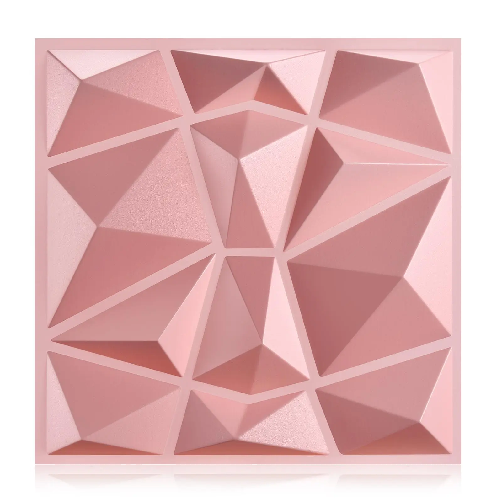 Aadesh 3D Wall Panel (Includes One Roll of Mounting Tape), Interior Wall Decor, PVC Decorative Wall Panels, Diamond Texture Pattern for Home & Commercial Spaces, 11.8 x 11.8 Inches (Approx. 30 x 30 cm), White/Black/Pink