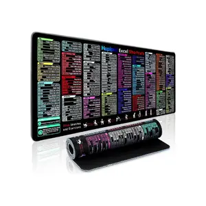 Excel Cheat Sheet Desk Pad with 231 Shortcuts | US Local Store | XL 31.5"x11.8" Waterproof Mousepad | Non-Slip Office & Gaming Desk Mat | Stitched Edges | Employee Appreciation Gifts
