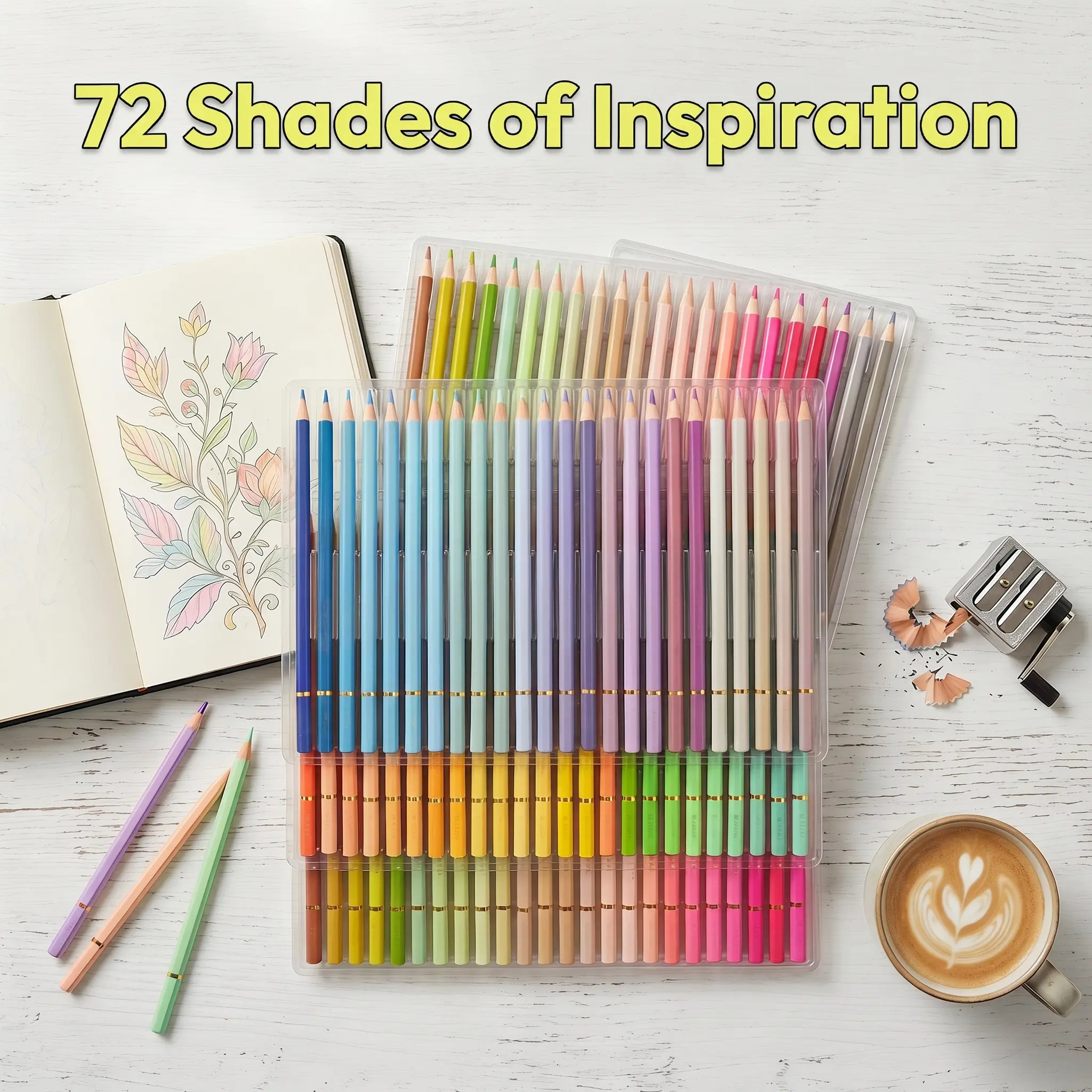72-Pasteltint Colored Pencils Tin Set, 72 Softer Sumptuous Tones, Office Stationery Writing Tool for Professional Artists