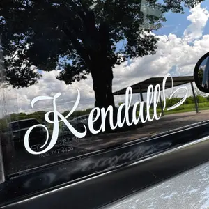 Custom Name with Heart Vinyl Decal, Vinyl Decal For Car, Simple Car Sticker A