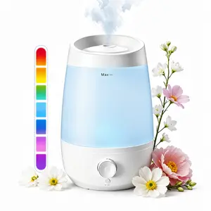 Top-Fill Ultrasonic Aroma Diffuser Humidifier, 2.5L Filter-Free Smart Micro-Mist Fine Mist Model, 250ml/h Output, 25dB Quiet Operation, 25hrs Runtime, 7 Adjustable LED Lights, Auto Shut-Off for Baby, Home Indoor Use, Auto Shut-Off Humidifier
