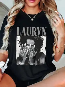 women's Casual Round Neck Short Sleeve Knit Fit T-Shirt, Lauryn Hill Graphic shirt , Retro Country Music Shirt, Lauryn Hill shirt, Hip-Hop Lauryn Tour Shirt,Albums Gift for Men Women Unisex T-Shirt