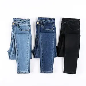 High Waist Jeans Women's Trousers Skinny Thin Womenswear Bottom