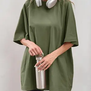 Tankaneo Women's Oversized Tshirts Crew Neck Short Raglan Sleeve Tunic Tops Summer Casual Loose Fit Workout Tee Shirts