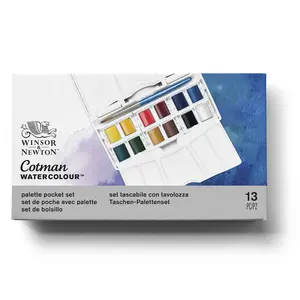 Windsor Newton Gouache Watercolor Paint Set, Palette Pocket Set, Non-Disposable Art Supplies, Ideal for Artists and Beginners