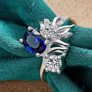 Noble Blue Zircon Charm Ring