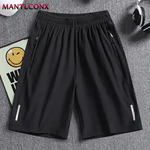 Summer Men's Shorts Cool Sportswear Running Sport Shorts Casual Bottoms Gym Fitness Training Jogging Short Pants Men Black Gray