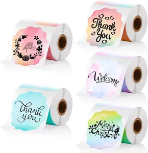 700 count Round Texture Thermal Label 2 Inch  Gradient Circle Stickers Circle Direct Thermal Labels for Logo Design Thanks Card Small Business Wrapping