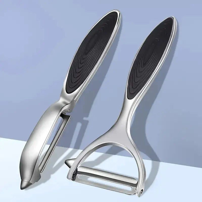 Stainless Steel Vegetable & Fruit Peeler, 2pcs/set Non-slip Handle Vegetable Peeler, Kitchen Gadgets for Home Use, Kitchen Products, Utensils