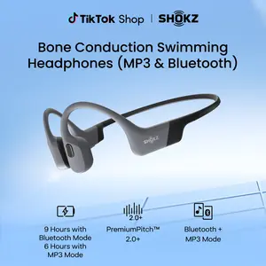 SHOKZ OpenSwim Pro - Open-Ear Bone Conduction Bluetooth Headphones & 32GB MP3 Player, IP68 Waterproof, Secure Fit for Workouts, Running and Swimming