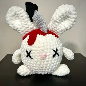 Crochet Halloween Bunny with X Eyes