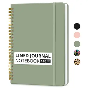 Lined Spiral Journal Notebook for Women & Men, 140 Pages, College Ruled Hardcover Notebook for Work & Note Taking, Journals for Writing