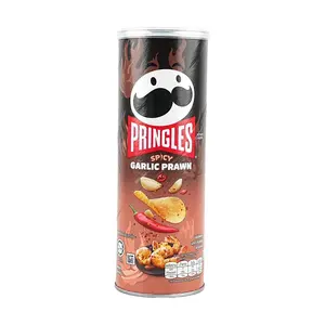 Pringles Spicy Garlic Shrimp Flavor Potato Chips 102g - Thai Edition, Crispy Snack for Parties & On-the-Go
