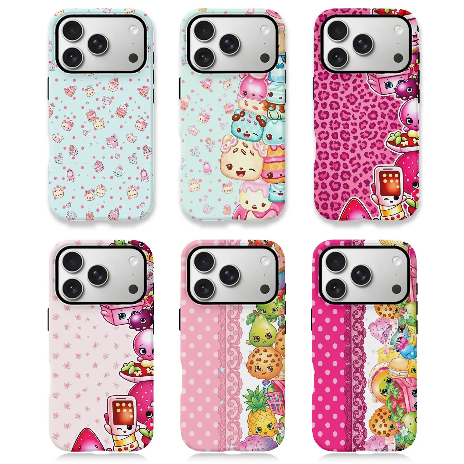 Polycarbonate Protection Phone Case with Cute Kawaii Cupcake, Pastel Animal Print, Pink Leopard, Fruit, Floral Unicorn, Sweet Pineapple, Polka Dot, Fruity Candy Stripe Designs for iPhone 17/16/15/14/13/12/11 ProMax-Plus & Samsung Galaxy (Party Bag Gift),