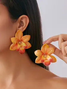 Set of 2 Floral Fashion Earrings for Women, Elegant Imitation Flower Design for Everyday and Party Wear, Versatile Jewelry Gift