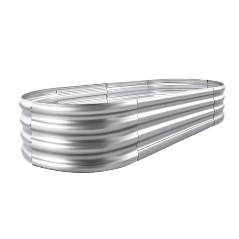 Galvanized Metal Elevated Planter Box (2-Pack, 2 Pieces) - 4×2×0.9ft 0.78mm Heavy-Duty Antirusting Flower Pot, Easy Installation via Screw-Assisted Guide, Better Drainage, Outdoor Patio Planter for Vegetable Gardening, Backyards