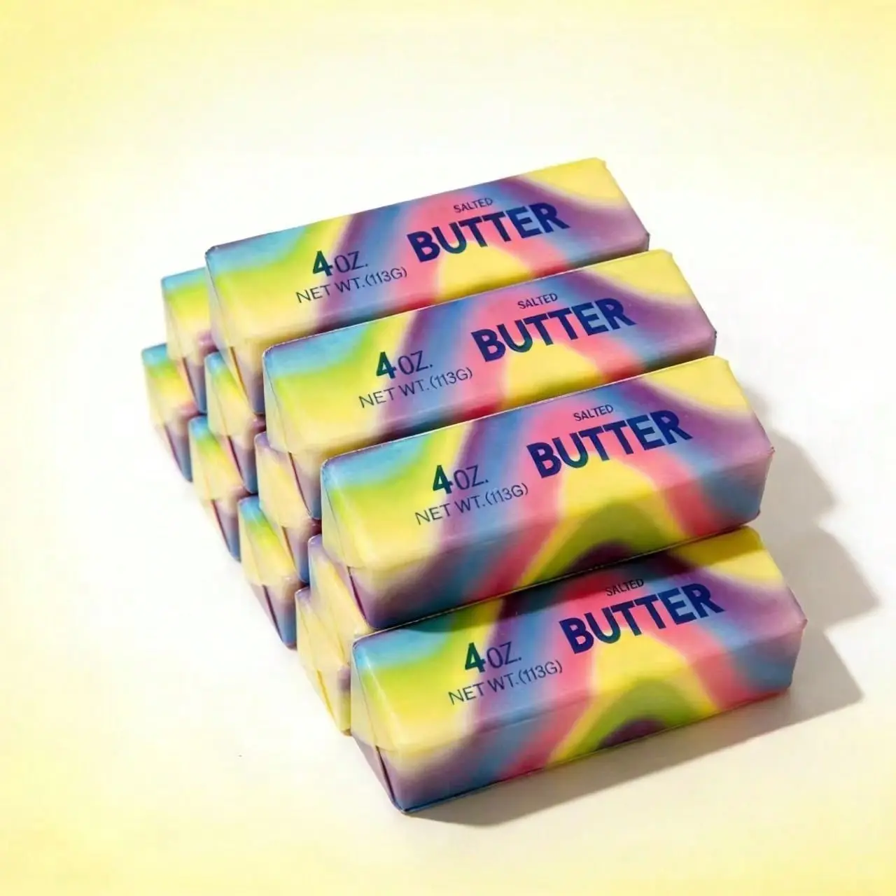 Colorful Swirl Butter Block Stress Relief Toy, Rainbow Gradient Office Hand Molded Toy, Soft Gel Stress Relief Fidgeting Fidget Relief Pressure Release Tool, Bestselling Cross-Border Product